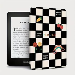 A ANTER Case Compatible with 6.8" Kindle Paperwhite (11th Generation-2021) and Kindle Paperwhite Signature Edition, Premium PU Leather Cover with Auto Sleep Wake (White Cat)