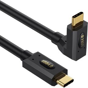كابل Qaoquda USB4، 240 وات USB 4 (USB C إلى USB C) ذكر إلى ذكر شحن سريع متوافق مع Thunderbolt 4/3 يدعم نقل البيانات بسرعة 40 جيجابت في الثانية كابل عرض فيديو 8K@60 هرتز (يسار ويمين) (/3.3 قدم) in Kuwait