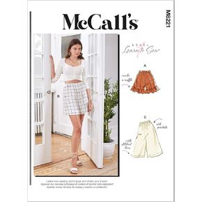 McCall's Misses' Elastic Waist Shorts Sewing Pattern Kit, Code M8221, Sizes XS-S-M, Multicolor