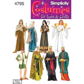 Simplicity 4795 Historical and Biblical Costume for Adults and Teens by Andrea Schewe, Sizes A (XS-XL)