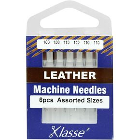 Klasse Leather Needles, Assorted 100 and 110, 1 Pack, 6pcs, AA5104.992
