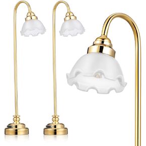 TOYANDONA 2pcs Miniature Dollhouse Lamp, 1 12 Scale Dollhouse Floor Lamp LED Miniature Dollhouse Lights Battery Operated for Dollhouse Decoration Accessories