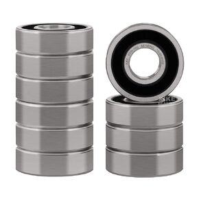 XiKe 10 Pcs 6002-2RS Double Rubber Seal Bearings 15x32x9mm, Pre-Lubricated and Stable Performance, Deep Groove Ball Bearings for Electric Motor