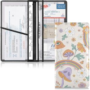 Car Registration and Insurance Holder Aztec Pattern Leather Auto Glove Box Organizer Men Women Wallet Accessories Case for Essential Document Driver License ID Card