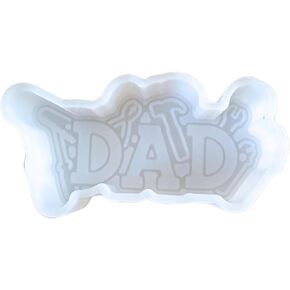 Dad with Tools Freshie Silicone Mold 1.75 x 4.5 x 0.8" Fathers Day Daddy Gift Scented Aroma Beads Supplies Resin, Car Candles, Soap Oven Safe Bake Heat Resistant to 400 F