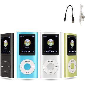 MP3 Music Player, MP3 Player, Portable MP3 Players, Slim 1.8 Inch LCD Screen, with Earphone, Supports MP3, WMA, FLAC, APE, AAC, OGG and ACELP, Supports Up to 64G（not Included） (Blue)