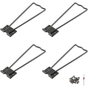 Jersvimc 4Pcs Black Frame Easel Back Stand, Iron Picture Holder Stand Metal Photo Easel Stand Cardboard Easel Backs with Screwdriver and Screws for Art Display