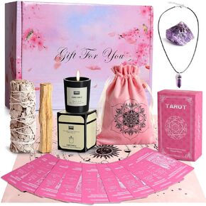 Tarot Deck Cards for Beginners with Meaning on Them-Witchcraft Kit -Meditate Gift Sage for Cleansing Home& Negative Energy