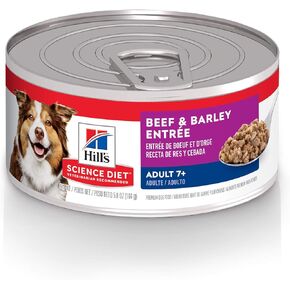 Hill's Science Diet Adult 7+, Senior Adult 7+ Premium Nutrition, Wet Dog Food, Beef & Barley Loaf, 5.8 oz Can, Case of 24