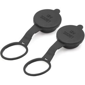 uxcell A18012300ux0111 2 Pcs Black Car Auto Cigarette Lighter Socket Waterproof Cover Cap 12V Outlet Lid 2 Pack