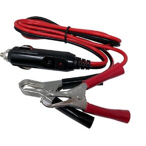 Tetra-Teknica MotoBasics Series ACM-01 12V Cigarette Lighter Male Plug with Battery Clamp, 3 Feet, 16AWG Copper Wire, 10A Built-in Fuse