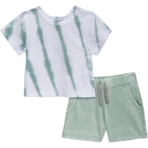 Splendid Baby Girls Ocean Mist Tie Dye Short Sleeve Set, Moss Tie Dye, 3-6M US
