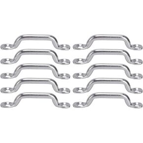 Yuecoom 10 Pcs Kayak Pad Eyes Kit, Top Strap Pad Eye Footman Loop, 316 Stainless Steel Footman's Loop for Boats, Kayaks