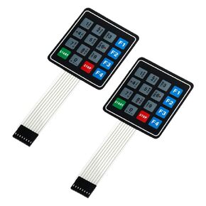 Xiaoyztan 16-Key Matrix Membrane Switch, 4 x 4 Universal Array Keypad with 8 Pin 2.54mm Pitch Female Connector, Pack of 2 Pcs