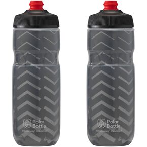 Polar Bottle Breakaway Insulated Water Bottle - BPA Free, Cycling & Sports Squeeze Bottle (Tartan - Bonfire Red/Orange, 24 Oz)