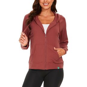 GYS Full Zip Up Hoodies for Women Bamboo Viscose Lightweight Hooded Sweatshirt with Pocket Casual Long Sleeve Terry Top