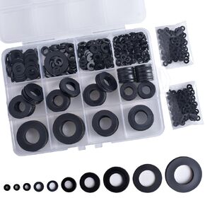 600Pcs 10 Sizes Nylon Flat Washers for Screw Bolts, Plastic Round White Washer Assortment Kit for Electrical Connections Household Commerical Appliances, M14 M12 M10 M8 M6 M5 M4 M3 M2.5 M2