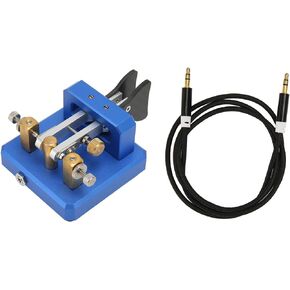 Portable Morse Code Key, Mini CW Key Automatic Morse, Shortwave Double Paddle Morse Code Key for Camping Indoor, CW Morse Telegraph Key (Black)