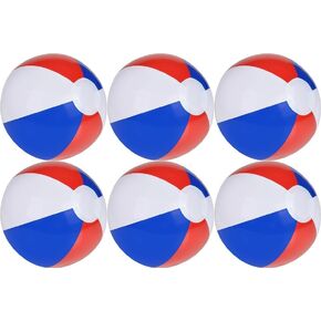 Red White Blue Beach Balls | 10 Inches | 12 Pack Patriotic Pool Party Favors