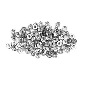 100pcs 10#-24 K-Lock Nuts with External Tooth Washer, 304 Stainless Steel Hex Nut Kep Hex Head Lock Nut for Low-Load Assemblies