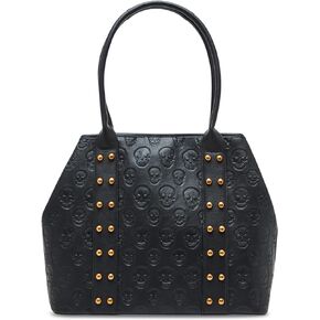 Betsey Johnson Skull Boss Trap Tote, Black
