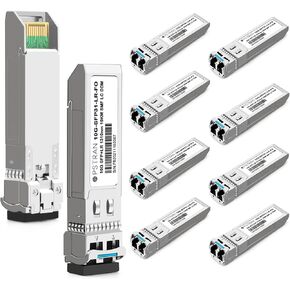 10GBASE-LR SFP+ Optical Transceiver Module Compatible with Fortinet FN-TRAN-SFP+LR FS-TRAN-SFP+LR FG-TRAN-SFP+LR 1310nm 10km DDM Duplex LC SMF 10 Pack