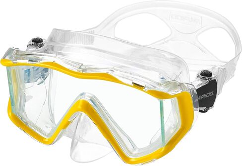 Rapido Boutique Collection Italian Made Full Foot Fins Bundled with Panoramic View Tempered Glass Lens Mask Fin Snorkel Set with Snorkeling Gear Travel Bag in Saudi Arabia