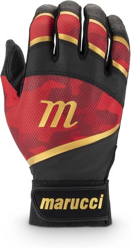 Marucci - قفازات الضرب Foxtrot T-Ball أسود/أحمر (MBGFXTR-BK/R-YM/YL)، مقاس شبابي متوسط/شبابي كبير in Saudi Arabia