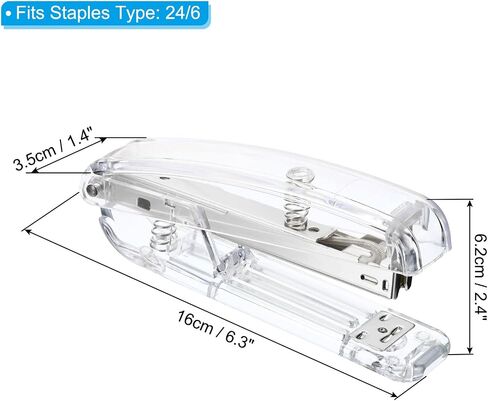 PATIKIL Acrylic Stapler, Portable Stylish Manual Effortless Desktop Accessories Stapler for Classroom Home Office Desk, Gold in Saudi Arabia