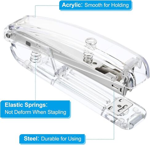 PATIKIL Acrylic Stapler, Portable Stylish Manual Effortless Desktop Accessories Stapler for Classroom Home Office Desk, Gold in Saudi Arabia