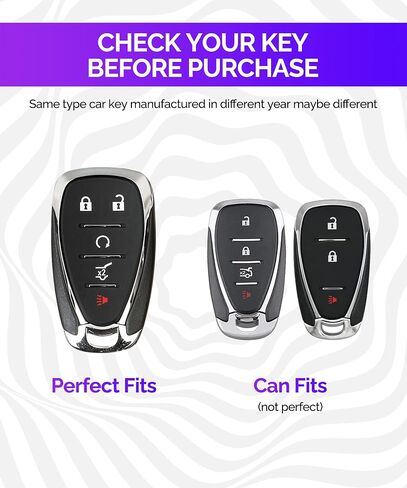 RACOONA Car Key Cover,Key Fob Cover,Key Covers for Car Keys,Key Shell with Keychain,Car Key Case Shell Protection,Remote Smart Key Protector,Compatible with Most Car Models(White) (for Chevy a) in Saudi Arabia