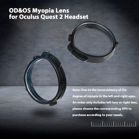 عدسات نظارات OD&OS مُدخلة لسماعات Oculus Quest 2، عدسات نظارات OD&OS احترافية لـ Quest 2، مجموعة عدسات الإطار بالإضافة إلى (SPH:-2.25 (عدسات يسرى واحدة فقط)) in Kuwait