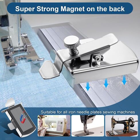 2 Pcs Sewing Supplies Accessories, 1/4'' Quilting Presser Foot w/Guide Compatible with Brother, Babylock, Janome, Singer Low Shank Sewing Machine and Magnetic Seam Guide for Sewing Machine with Clip in Saudi Arabia