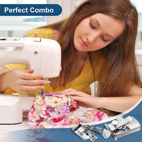 2 Pcs Sewing Supplies Accessories, 1/4'' Quilting Presser Foot w/Guide Compatible with Brother, Babylock, Janome, Singer Low Shank Sewing Machine and Magnetic Seam Guide for Sewing Machine with Clip in Saudi Arabia