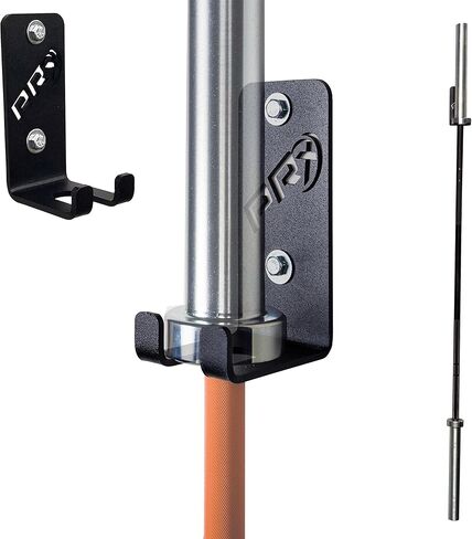 رف تخزين الأثقال المثبت على الحائط من PRx - حامل شريط موفر للمساحة للمنزل وصالة الألعاب الرياضية التجارية، صناعة أمريكية، معدات لياقة بدنية متينة، مثالية للتمرين وإكسسوارات صالة الألعاب الرياضية في المرآب، أسود in Kuwait