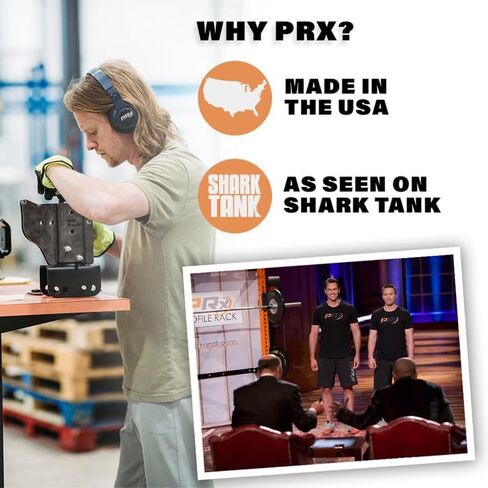 رف تخزين الأثقال المثبت على الحائط من PRx - حامل شريط موفر للمساحة للمنزل وصالة الألعاب الرياضية التجارية، صناعة أمريكية، معدات لياقة بدنية متينة، مثالية للتمرين وإكسسوارات صالة الألعاب الرياضية في المرآب، أسود in Kuwait