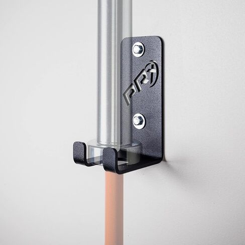 رف تخزين الأثقال المثبت على الحائط من PRx - حامل شريط موفر للمساحة للمنزل وصالة الألعاب الرياضية التجارية، صناعة أمريكية، معدات لياقة بدنية متينة، مثالية للتمرين وإكسسوارات صالة الألعاب الرياضية في المرآب، أسود in Kuwait