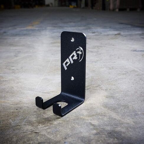 رف تخزين الأثقال المثبت على الحائط من PRx - حامل شريط موفر للمساحة للمنزل وصالة الألعاب الرياضية التجارية، صناعة أمريكية، معدات لياقة بدنية متينة، مثالية للتمرين وإكسسوارات صالة الألعاب الرياضية في المرآب، أسود in Kuwait