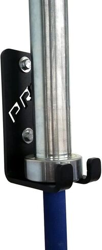 رف تخزين الأثقال المثبت على الحائط من PRx - حامل شريط موفر للمساحة للمنزل وصالة الألعاب الرياضية التجارية، صناعة أمريكية، معدات لياقة بدنية متينة، مثالية للتمرين وإكسسوارات صالة الألعاب الرياضية في المرآب، أسود in Kuwait