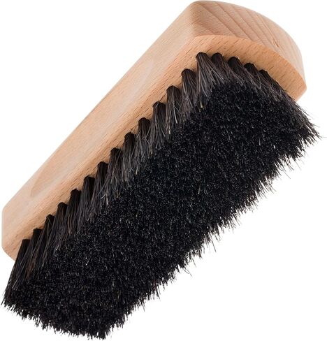 Redecker Natural Dark Horsehair Shoe Shine Brush, Untreated Beechwood Handle, 4-5/7-Inches Long, Made in Germany in Saudi Arabia