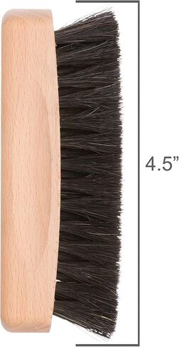 Redecker Natural Dark Horsehair Shoe Shine Brush, Untreated Beechwood Handle, 4-5/7-Inches Long, Made in Germany in Saudi Arabia