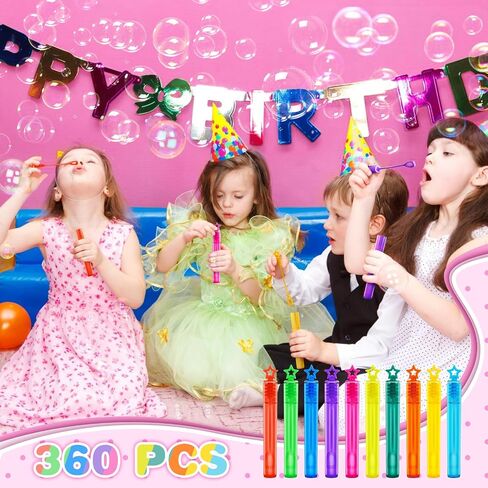 360 قطعة من عصا الفقاعات الصغيرة، مجموعة متنوعة من ألعاب الحفلات للأطفال، أعياد الميلاد، الهالوين، حقائب الهدايا الجيدة، جوائز الكرنفال، الزفاف، صانع الفقاعات هدايا خارجية للفتيات والفتيان in Kuwait