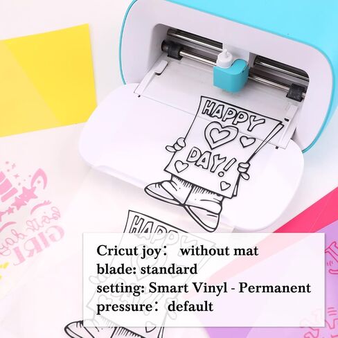 HTVRONT 5.5"x12" Smart Permanent Vinyl for Cricut Joy Machine-30 Sheets Permanent Vinyl Bundle & 5 Sheets Transfer Tape for Vinyl Permanent, Assorted Colors Adhesive Vinyl Sheets (Matte Vinyl) in Saudi Arabia
