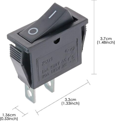 YXQ 5Pcs 2Pin ON Off SPST Mini Boat Rectangle Rocker Switch AC 250V/16A 125V/20A in Saudi Arabia