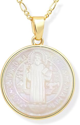 Medalla De San Benito - ميداليات القديس بنديكت - هدايا مسيحية للنساء - مجوهرات مسيحية للنساء - قلادة مسيحية للنساء - ميدالية سان بينيتو - وسام القديس بنديكت (صليب) in Kuwait