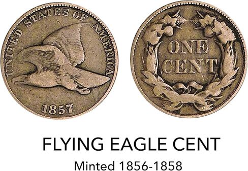 العملات المعدنية الأمريكية الكنوز المفضلة لهواة جمع عملة النسر الطائر 1856-1858 in Kuwait