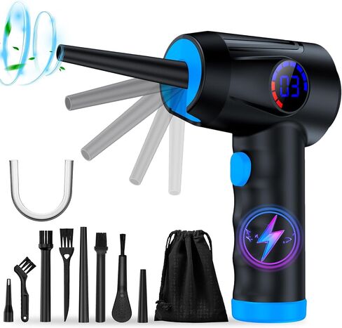 Williben Compressed Air Duster - 65000 RPM 4 Speeds Electric Air Duster, 6000mAh Battery Cordless Dust Blower for Keyboard Cleaner, Rechargeable Air Blower AIC Can for Office Computers in Saudi Arabia