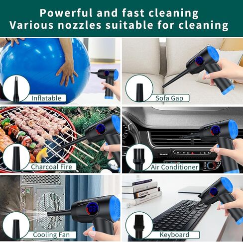 Williben Compressed Air Duster - 65000 RPM 4 Speeds Electric Air Duster, 6000mAh Battery Cordless Dust Blower for Keyboard Cleaner, Rechargeable Air Blower AIC Can for Office Computers in Saudi Arabia