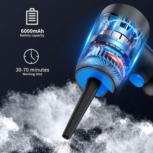 Williben Compressed Air Duster - 65000 RPM 4 Speeds Electric Air Duster, 6000mAh Battery Cordless Dust Blower for Keyboard Cleaner, Rechargeable Air Blower AIC Can for Office Computers in Saudi Arabia