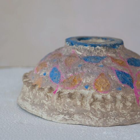 Creative Co-Op Hand Painted Vintage Reproduction Paper Mache Bowl, Multicolor Decorative Accents, 14" L x 14" W x 6" H in Saudi Arabia